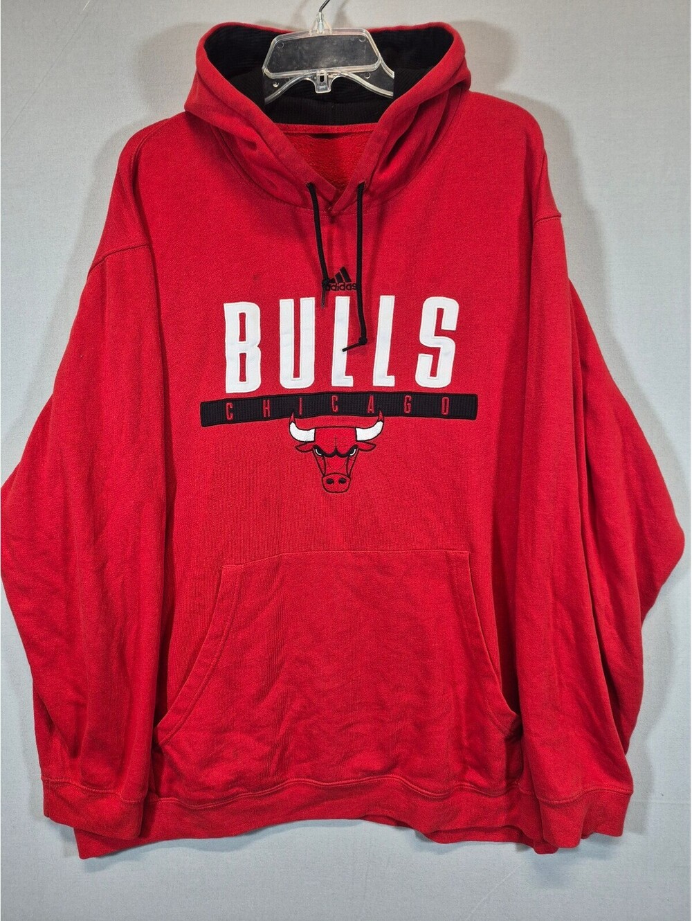 Adidas Chicago Bulls Hoodie Men’s Red Pullover NBA Basketball Embroidered 2XL
